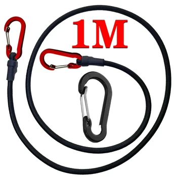 1M Heavy Duty Bungee Koord Elastische Stropdas String String Met Karabijnhaak Haken Kajak Fietsbagage Inpaktouwen Kampeeraccessoires