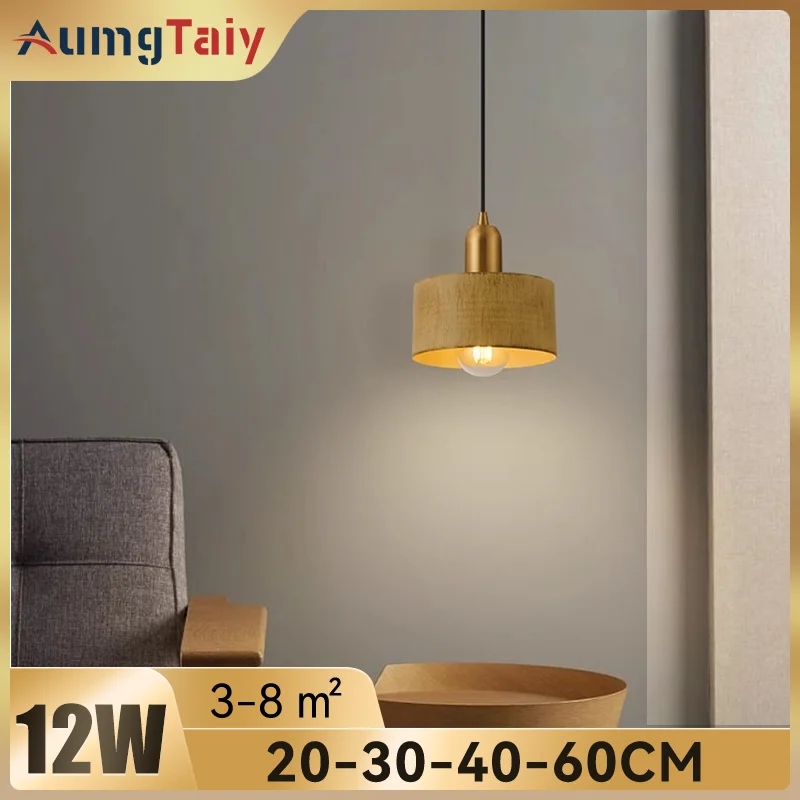

Islands Pendant Light Ceiling Lights for Bedside Retro Walnut Wood Pendant Lights Home Decor Hotel Bar Bedroom Indoor Decoration