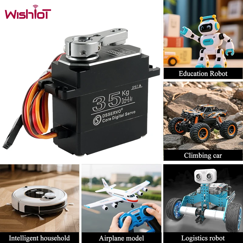 Servo Digital 35Kg engranaje de Metal Motor de núcleo de hierro 180/270/360 grados impermeable IP67 Servos para RC coche Robot Drones niño DIY Juguetes # T3