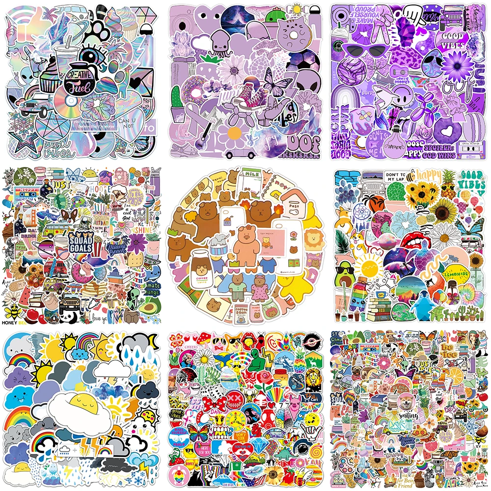 10/30/50PCS Cartoon Small Fresh Stickers Series Cute Creative Weather Graffiti Laptop Phone Guitar Helmet Decoration Wholesale