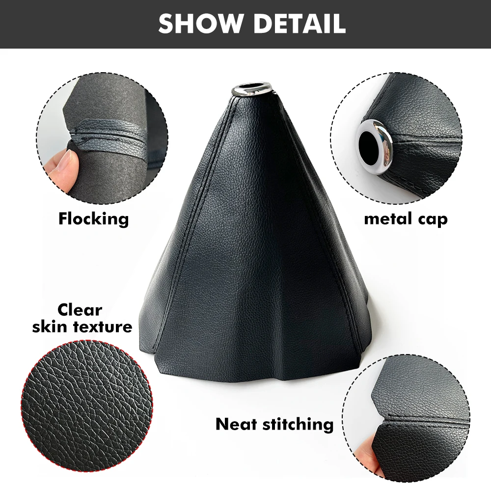 Universal PU Leather Car Gear Knob Shift Collars Car Truck Manual Stick Shifter Boot Cover Gaiter Black White Red Car Interior