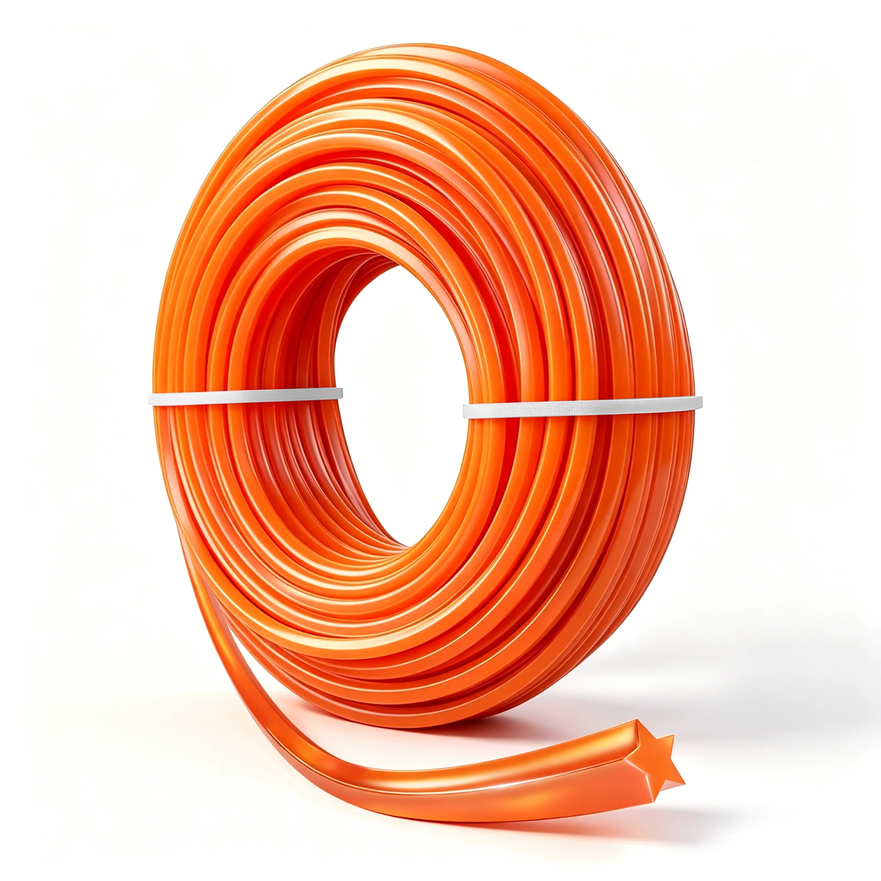 15m*2,0mm/2,4mm/2,7mm/3mm/3,3mm/4mm Sternförmiges Nylon-Grasschneiderseil, Freischneiderfaden, Mähdraht, Rasenmäher-Zubehör