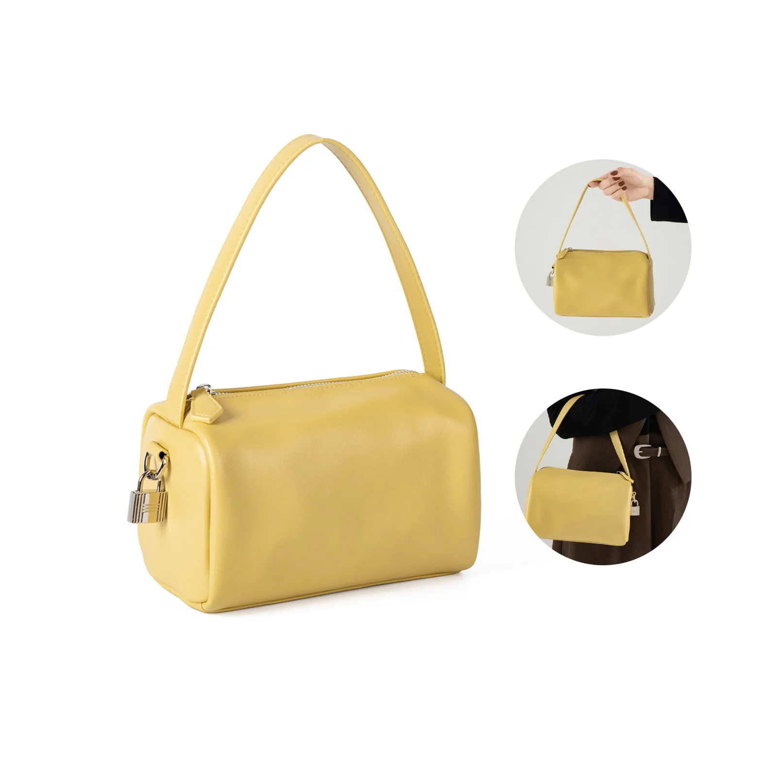 

Minimalist Solid Color Ladies Pillow Bag Senior Soft Leather Texture Shoulder Bag Weight 200g Ultra-light Universal Phone Bags