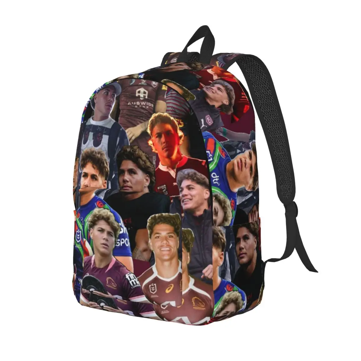 Reece Walsh Nrl Hot Collage Photos Backpack Daypack Large Capacity Kids BookBag School Bag Shoulder Bags for Boys Girls
