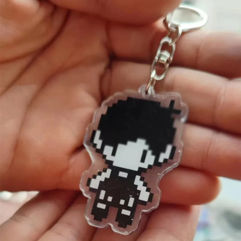 14 Stile Anime Omori Pixel Schlüssel bund Cartoon Figuren Basilikum Kel sonnigen Anhänger Schlüssel anhänger Männer Frauen Geschenk zubehör Schmuck Geschenke