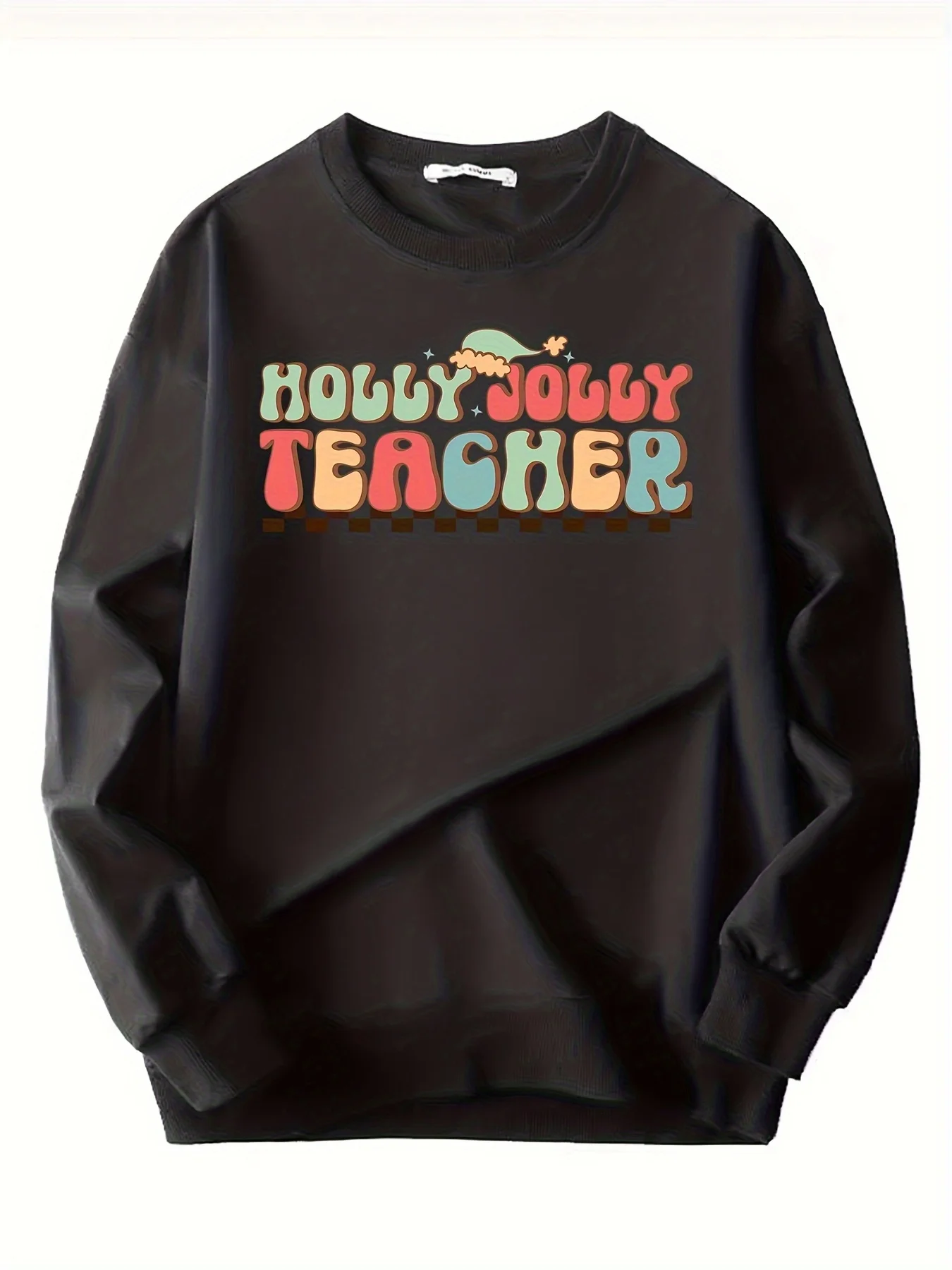 

Men's Christmas Holiday Printed Crew Neck Sweatshirt - Merry Christmas Teach