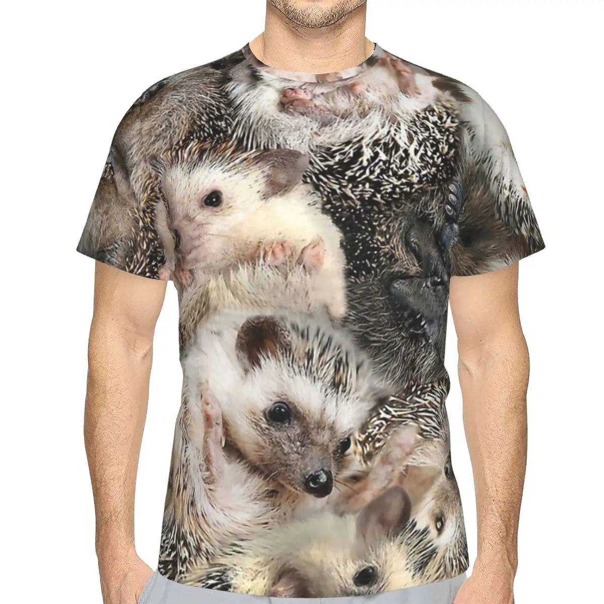 Hedgehog Mammal Thorn Trademark Defense Polyester TShirt for Men Animal Humor Leisure Tee Thin T Shirt High Quality Loose