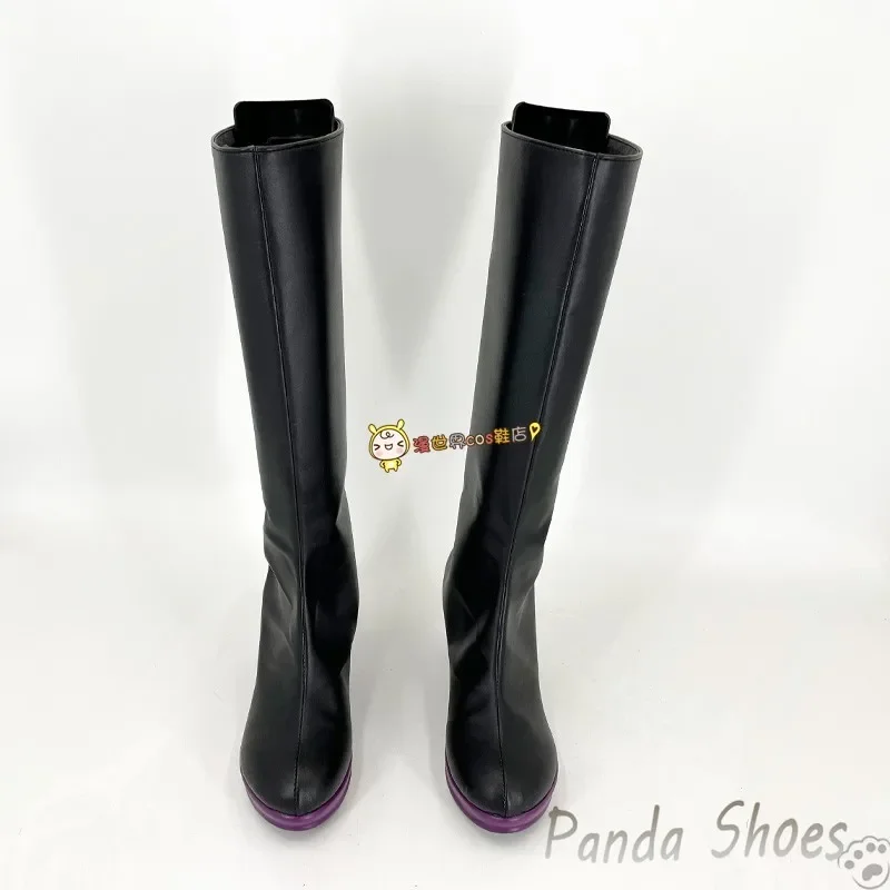 Kuya Nu كرنفال تأثيري أحذية أنيمي لعبة كوس أحذية سوداء طويلة نو كرنفال Kuya تأثيري حلي الدعامة الأحذية لحفلة الهالوين