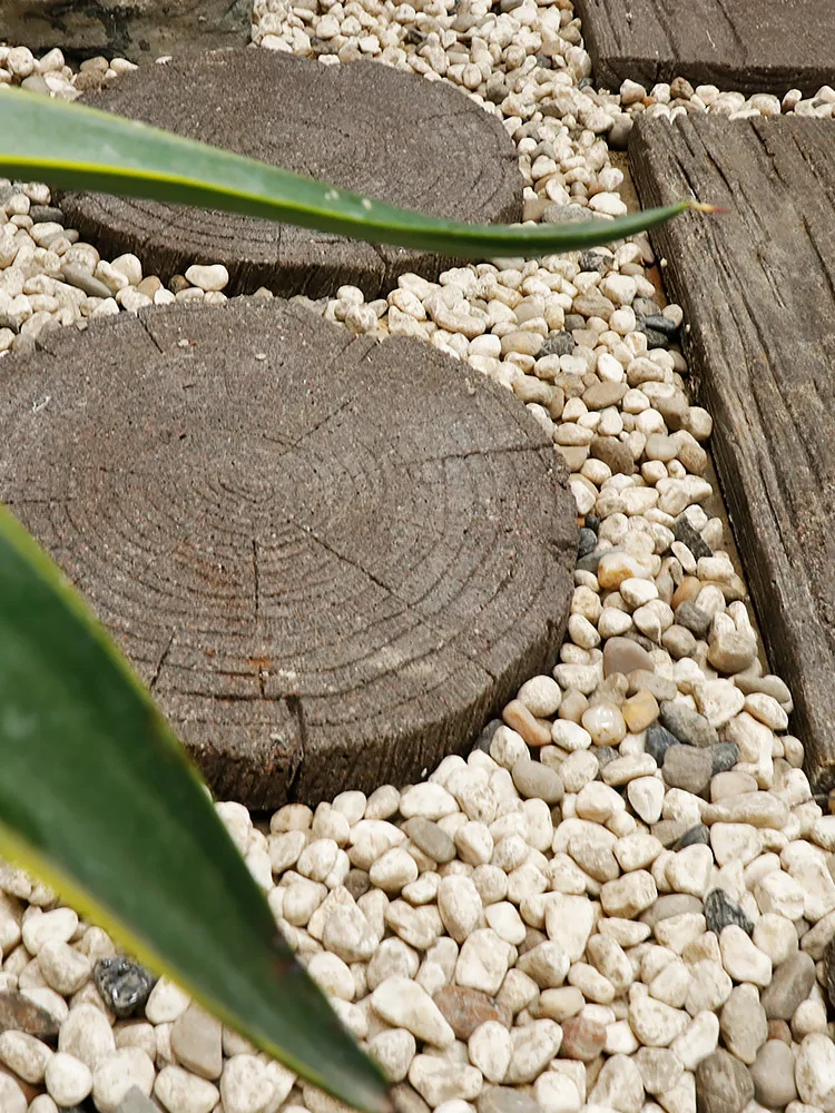 Garden, indoor and outdoor paving villa, decorative courtyard, stepping stone and landscaping.