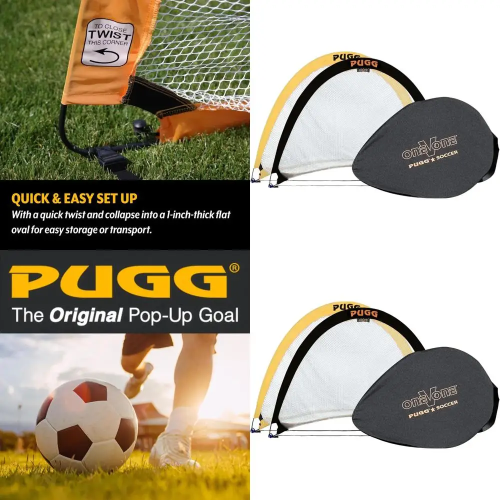 

Portable Soccer Goals with Knitted Nets for Training and Pickup Games, Set of 2 Goals with Carrying Bag