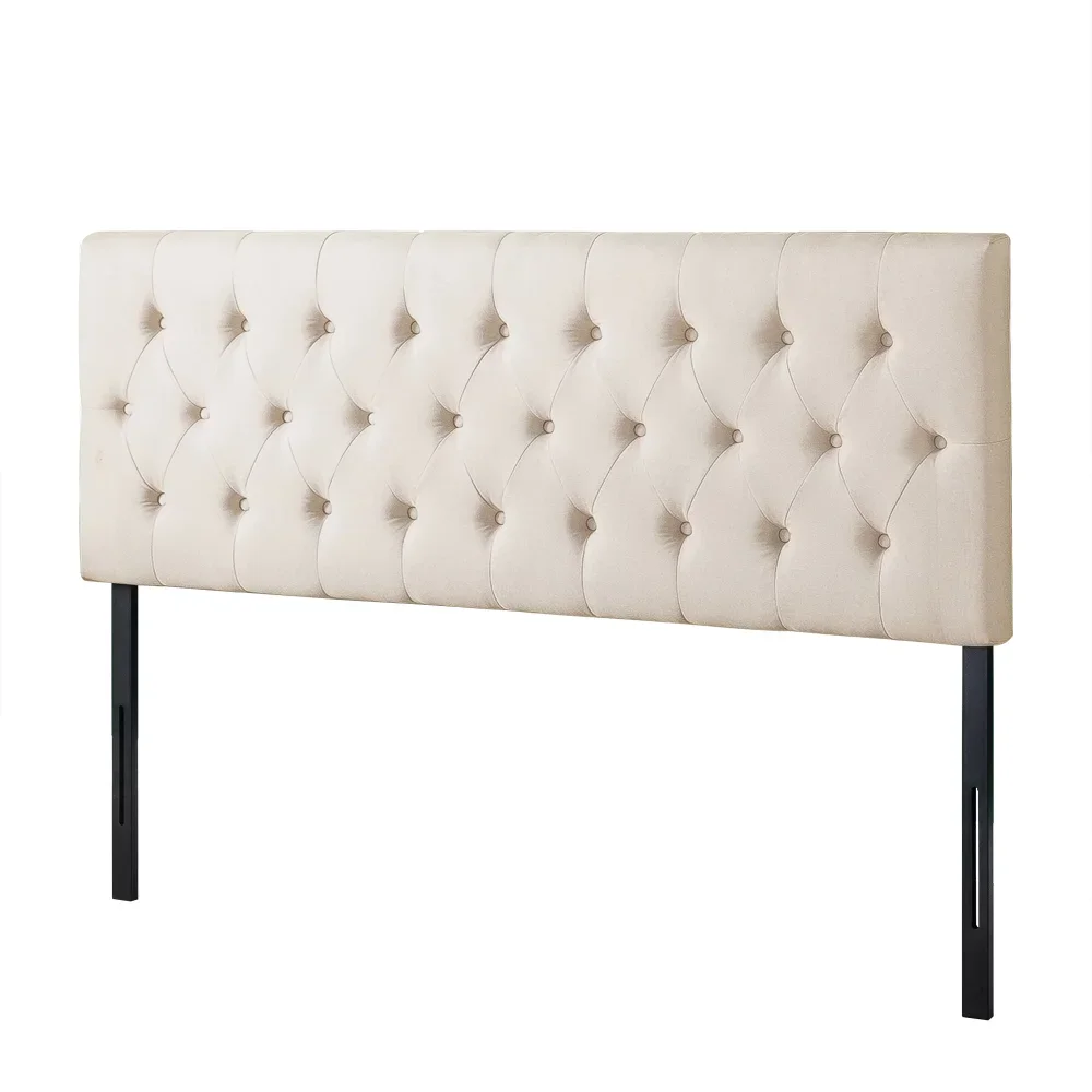 Zinus Trina Upholstered Metal Headboard, Taupe, Full