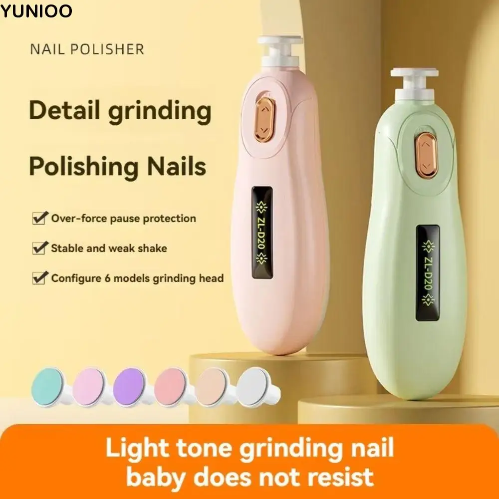 

Efficient Electric Baby Nail Trimmer Safety 6 Grinding Heads Baby Nail Grinder Silent Child's Newborn Nail Clippers Gift