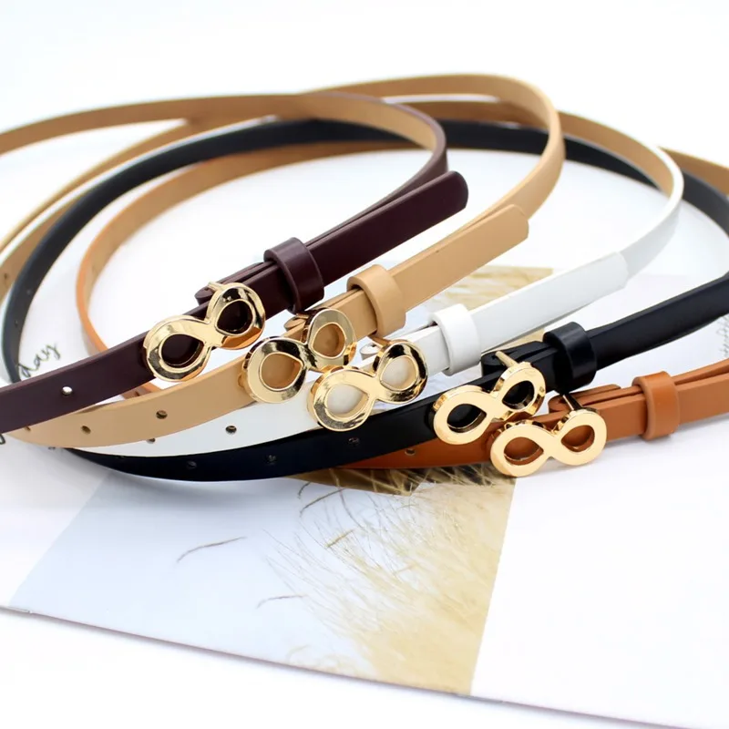 Женский пояс для брюк, украшение для платья, кожаный тонкий ремень для женщин, поясной ремень с металлической пряжкой