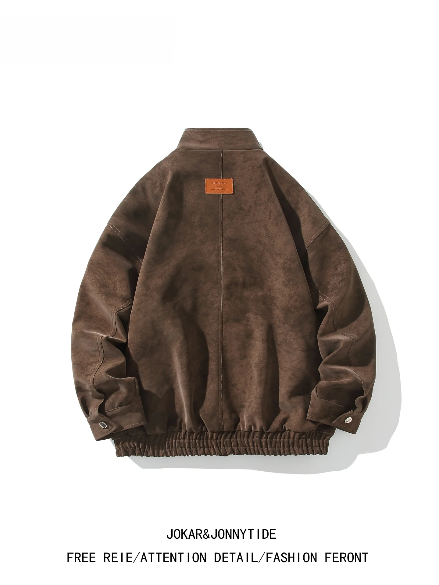 JOKARJONNY الأمريكية Sle ريترو التعادل صبغ بولي Leather الجلود Jaet الرجال فضفاض دراجة نارية Jaet الخريف Faion العلامة التجارية ملابس خارجية #4