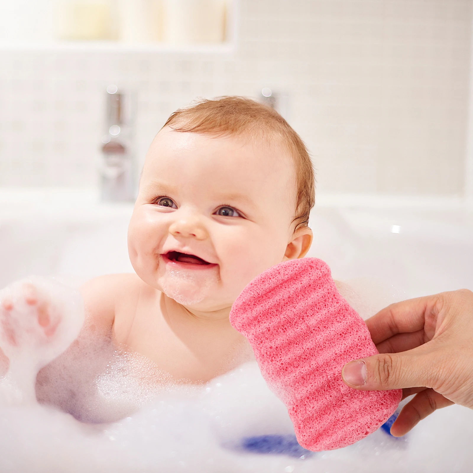 

Exfoliating Body Scrubber Bath Sponge Deep Cleansing Soft Durable Gentle Touch Handheld Design Easy To Use Rich Foam Suitable