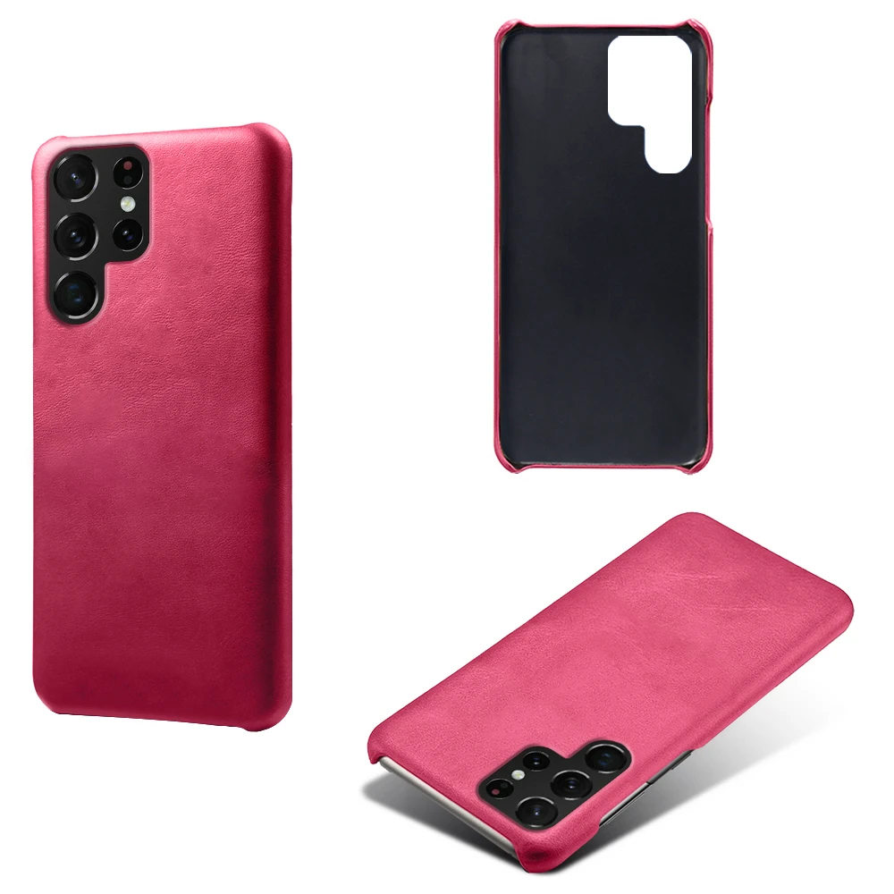 Luxury leather case for Samsung Galaxy S23 ultra, S22, S21, S20, Fe, plus, slim, hard pc case