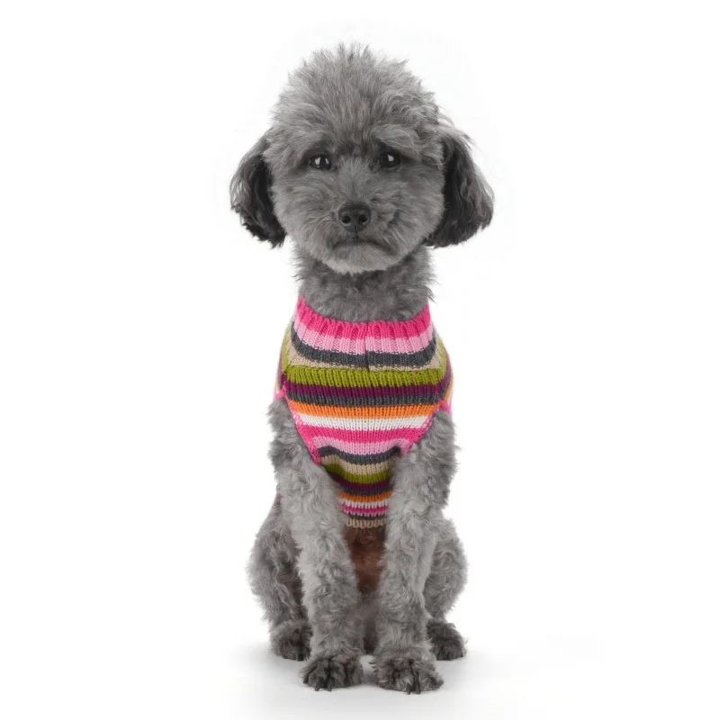 Fashion Dog Knitted Clothes Winter Warm Dog Sweater Christmas Puppy Costumes Cute Print Cat Turtleneck Chihuahua Pet Pullovers