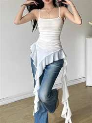 Nibber Sweet 2025 Summer Sisters Party Gradient Retro Ruffles Gentle Sexy Hot Cool Cool Women'S Thin Mini Tassel Sling Dress