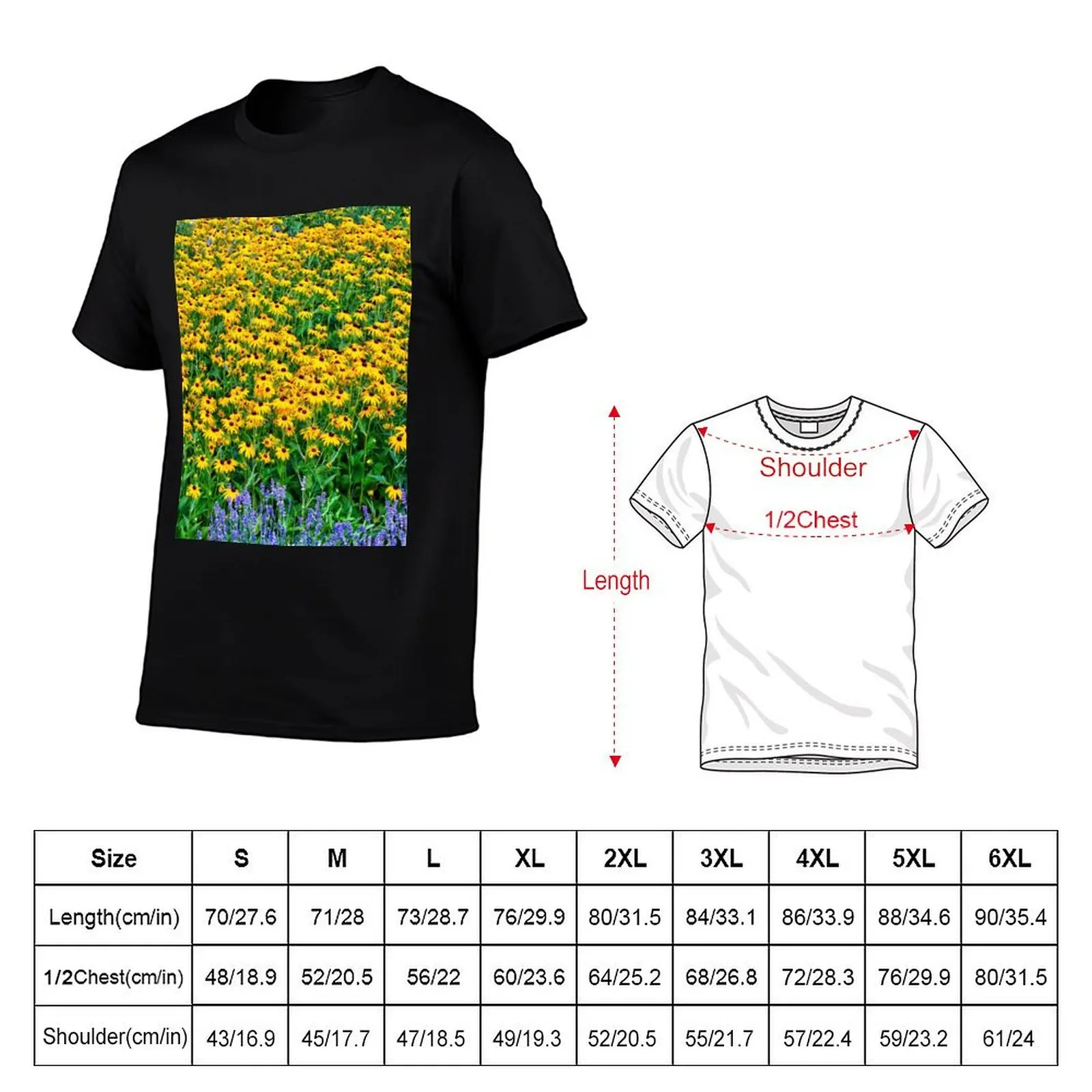 Black-eyed Susans And Lavender T-Shirt new edition for a boy anime t shirts plain t shirts men