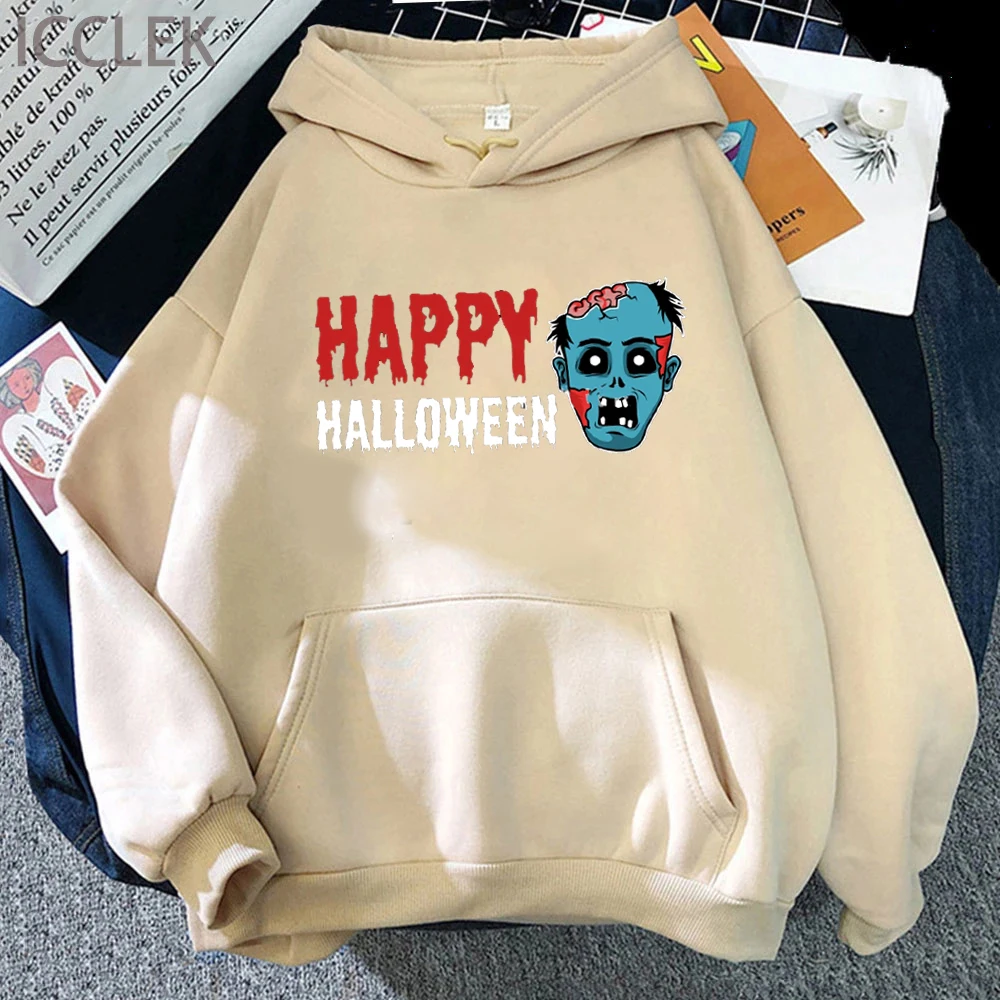 Happy Halloween Joeux Zombie Pullover Frightening Humor Funny Festival Long Sleeve Men Women Autumn Winter Sweatshirt Outerwear