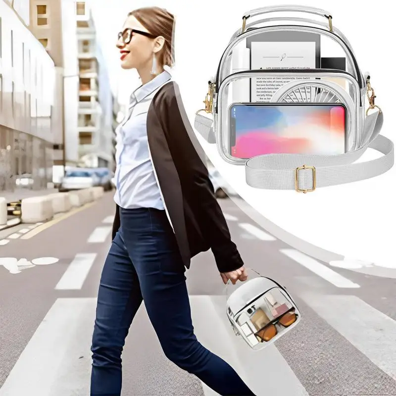 Bolsa de pvc transparente, bolsa de ombro simples de pvc, bolsa transparente para mulheres, grande capacidade, multifuncional para necessidades