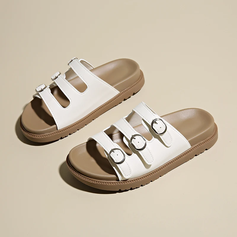 

Summer Women's 3.5cm Platform Slippers Non-Slip Rubber Sole Beach Casual Comfortable Outdoor Fashion Sandals Arch Support