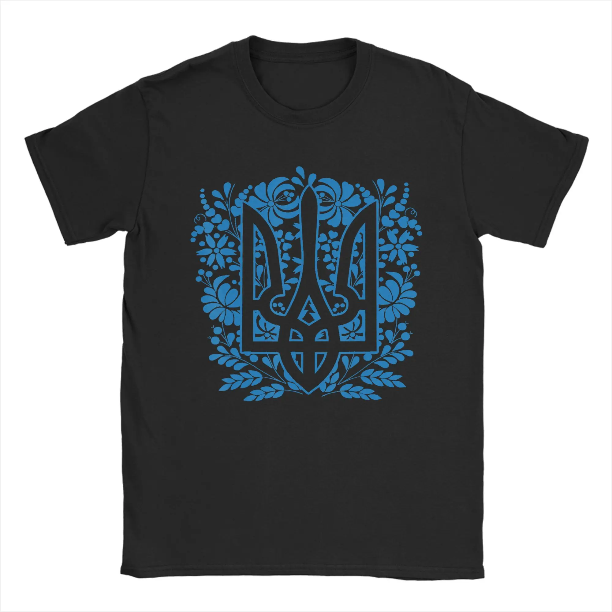 

Ukraine Ukrainian Kiew Trysub Flag T Shirt Summer Leisure T Shirts Men's Cotton O Neck Oversized Top Tees Short Sleeve Y2K Tops