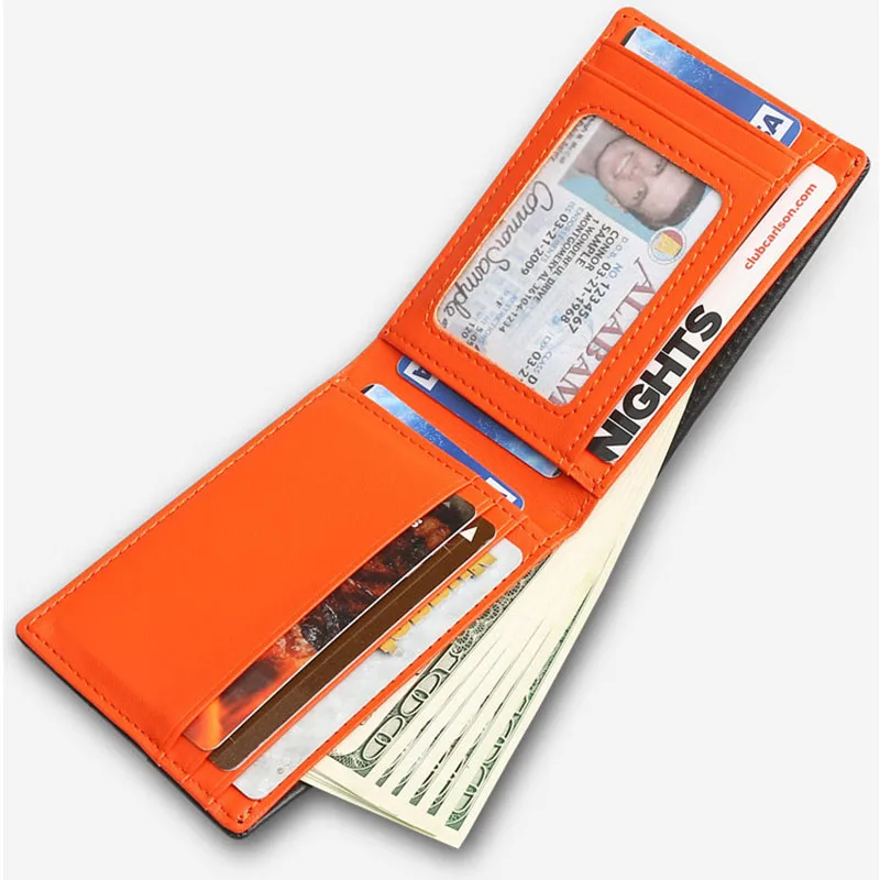 Kostenlose maßgeschneiderte Retro-Leder-Geldbörse mit Initialen-Buchstaben, ultradünn, für Herren, modische RFID-Geldbörse, kleine Pickup-Karte aus Rindsleder