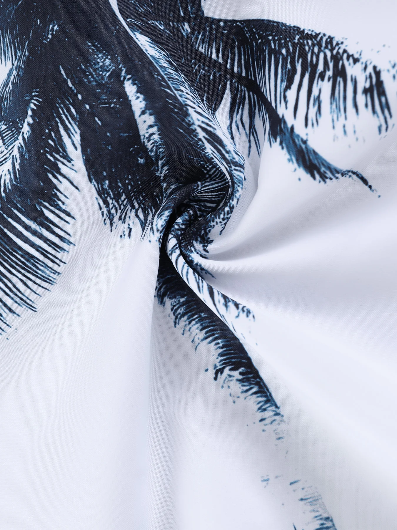 Men's American Retro Beach Set, Blue Tone Palm All over Print Shirt & Matching Shorts for Beach Wear view 6