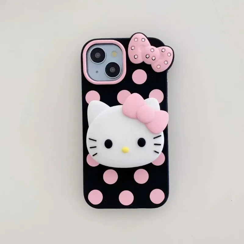 

Mickey 3D Silicone Stand Bow Phone Case for iPhone 16 Pro Max 15Pro iPhone 14 13 Apple 12/11 Cute Cartoon Kitty Shockproof Cover