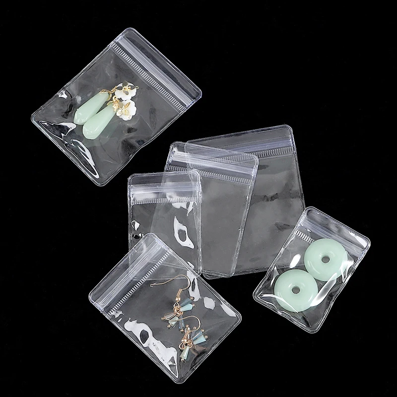 10-150 Stück Mini Klare Schmuck-Aufbewahrungstaschen Tragbare Beutel für die Verpackung von Schmuck, Ringen, Ohrringen, Halsketten für den Schmuck-Einzelhandel – Detail 2