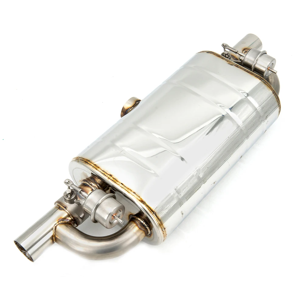 Universal 2/ 2.5/ 3 Inch Stainless Steel T-Type Exhaust Muffler With Vacuum actuator Suit for Most car