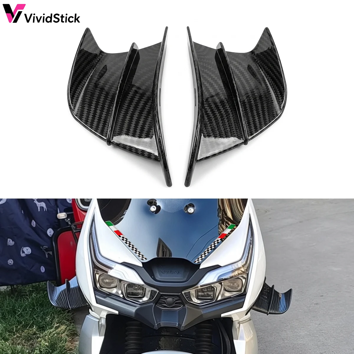 1 Pair Universal Motorcycle Aerodynamic Winglet Spoiler Side Wing Kit For Kawasaki Ninja Yamaha YZF Series Modification Parts
