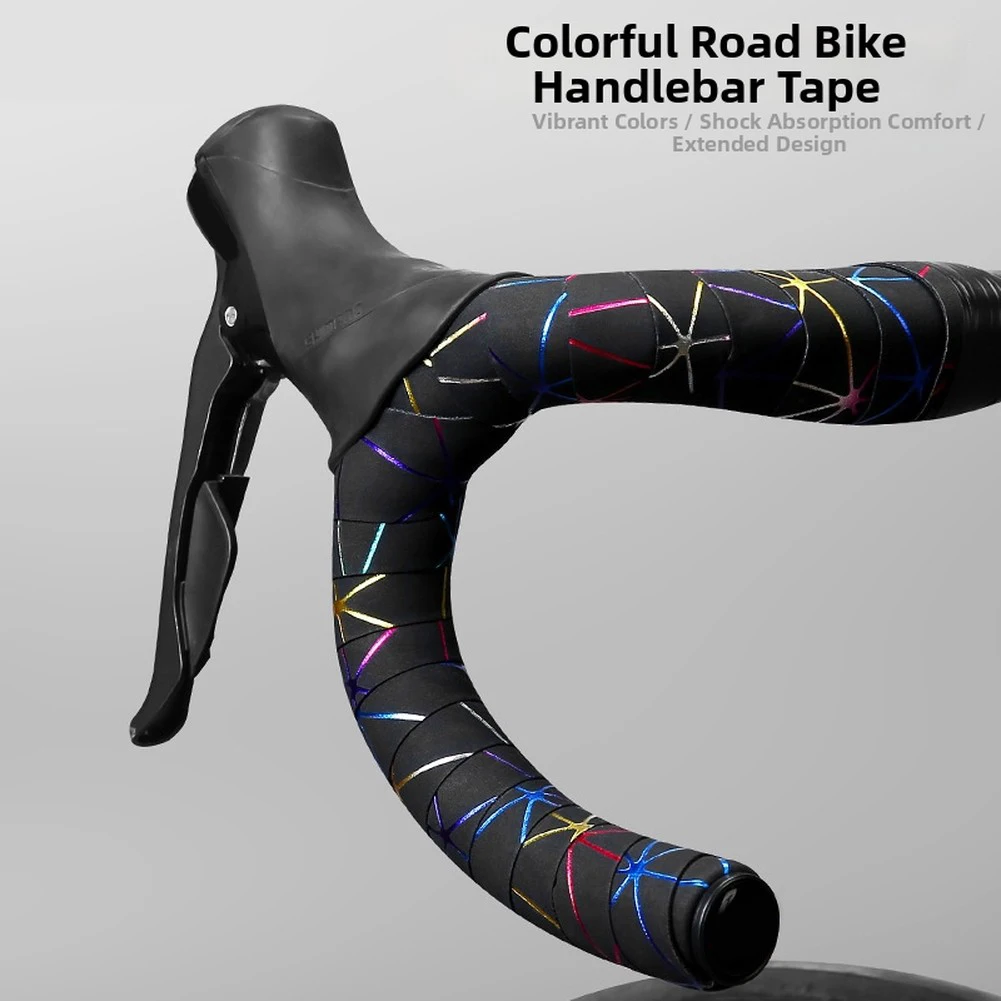 Cycling Handlebar Wrap Bike Handlebar Tape 2100mm X 30mm X 3mm Self-adhesive Design Hand Fatigue Relief Stable Control Grip