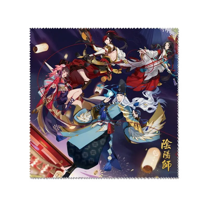 Anime Onmyoji Glasses Cloth Ibaraki Douji Kagura Glasses Wipes Lens Cloth Defogger Eyeglasses Accessoriess Print Cleaning Cloths