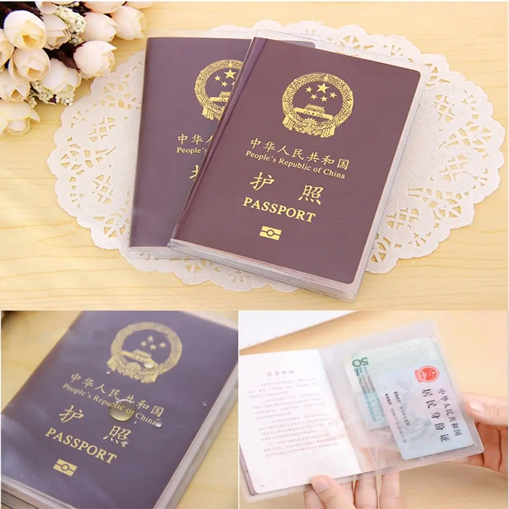 PVC ใหม่กันน้ํากระเป๋าเดินทาง CLEAR Passport Case ผู้ถือโปร่งใส ID Card กรณีป้องกัน