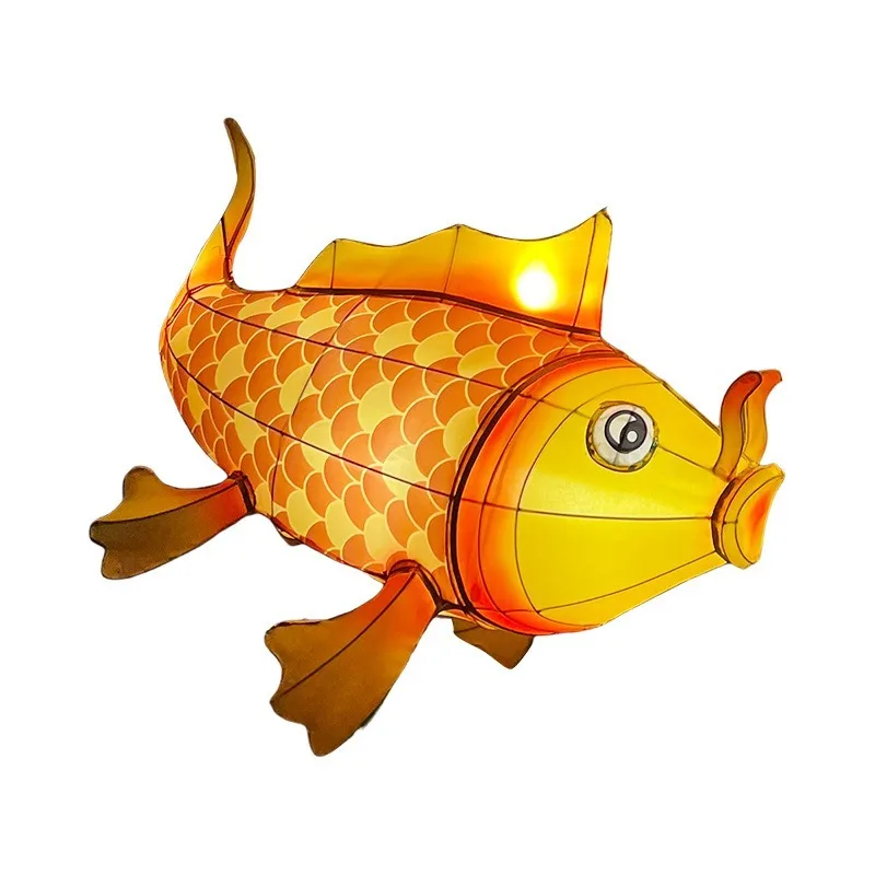 Spring Festival Guochao Goldfish Lanterns Large Scenic Lantern Fair Fish Shaped Lights Night Scene Handmade
