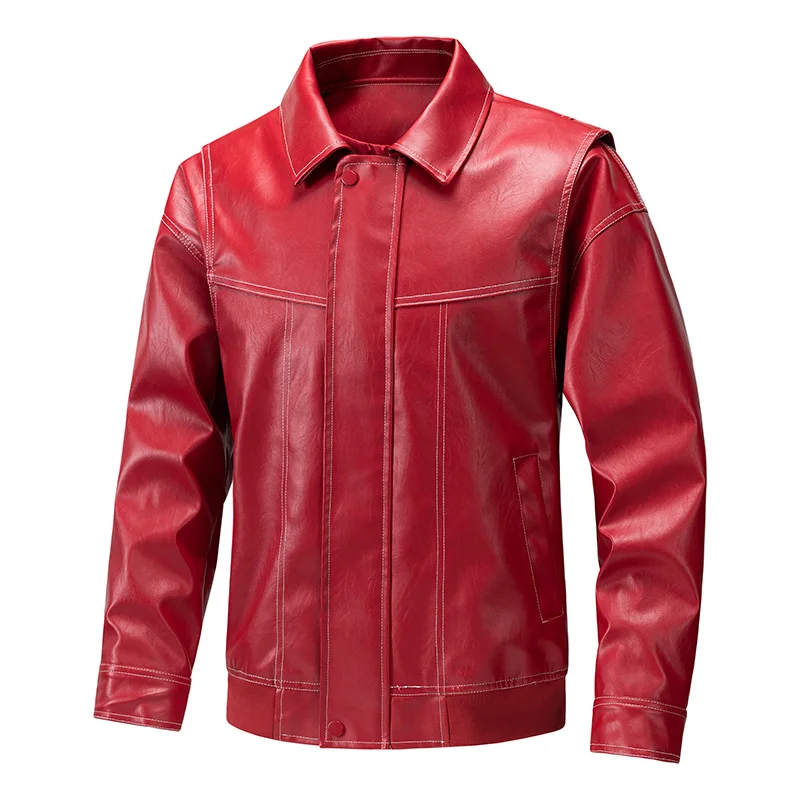 

Youth Autumn Motorcycle Jacket Leather Coat Male Spring Men Casual PU Jacket Korean Version of The Trend of Slim Handsome