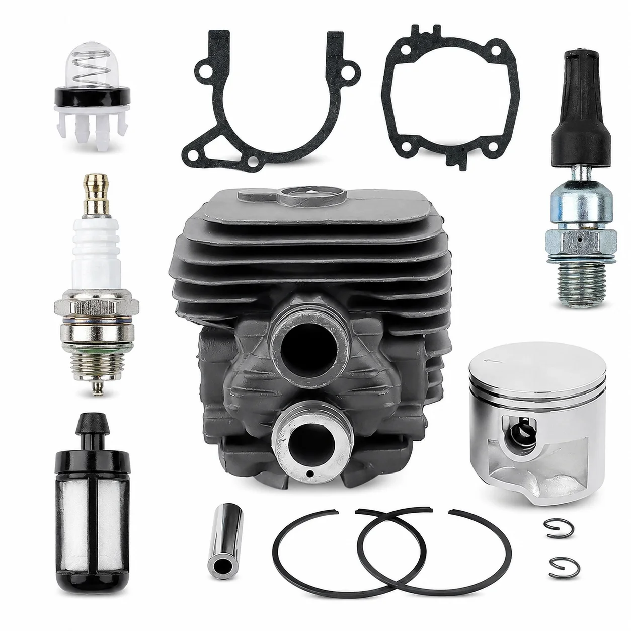 50mm Cylinder Piston Kit Primer Bulb Spark Plug For Stihl TS410/420 Cut-Off Saw Replace 4223 020 9400 Tune Up Repair Parts Tool