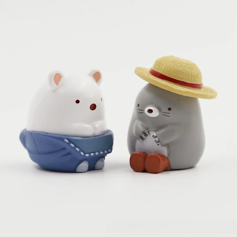 8pcs New Cute Mini Sumikko Gurashi Anime Figure Model Toy Japanese Cartoon PVC Figurine Keychain Gift Car Decorations