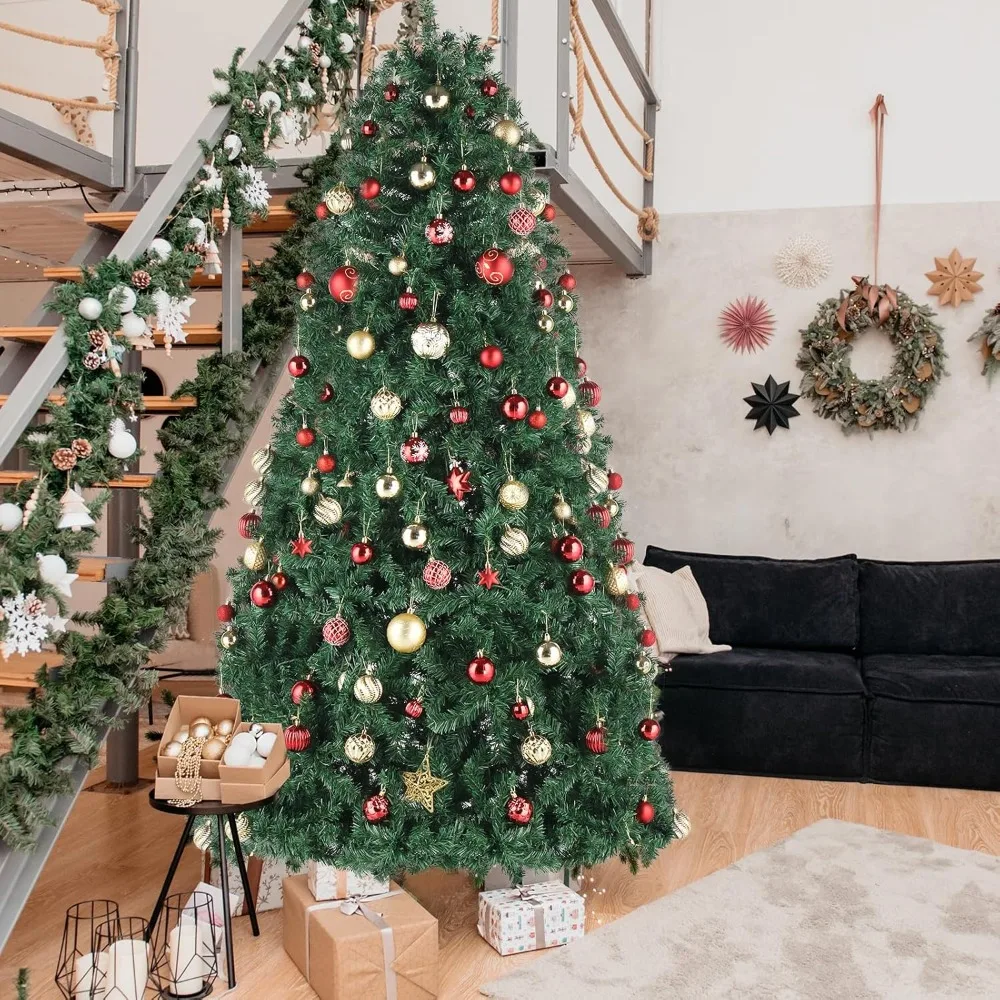 Artificial Christmas Tree 12ft Green, Spruce Tree with Sturdy Metal Stand for Home, Party Holiday Decoration,7794 PVC Branch