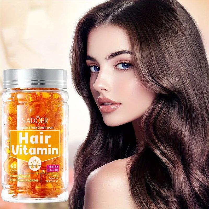 

40 медовых капсул для ухода за волосами, богатых на витамина Е и мед, питательная и увлажняющая, нежирная формула для гладких, мягких, блестящих волос