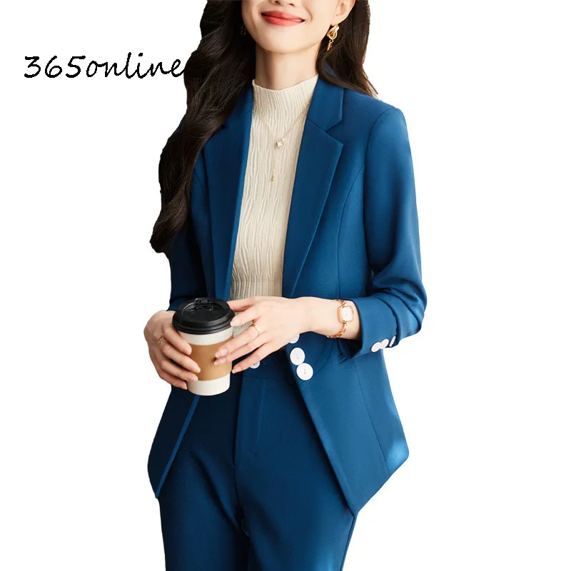 

High Quality Fabric Women Business Suits Professional OL Styles with Pants and Jackets Coat Autumn Winter Blazers Set Pantsuits