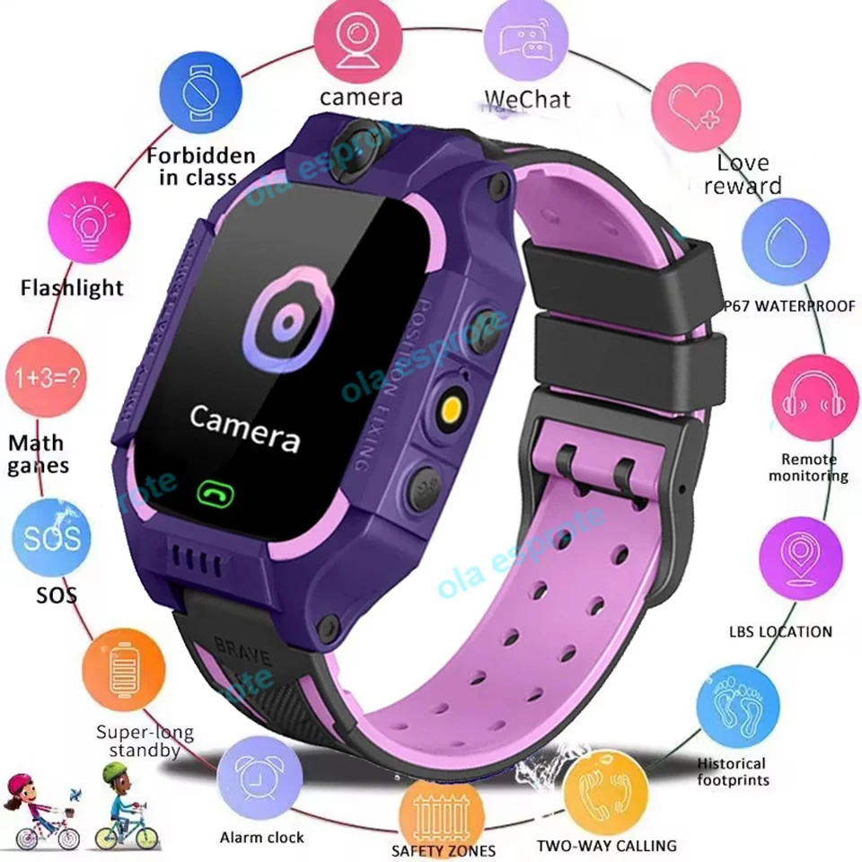

Ola Esporte Kids 2G Smart Watch SOS SIM Card Call Child SmartWatch Camera Waterproof Boys Girl Gift Bluetooth GPS Location Watch