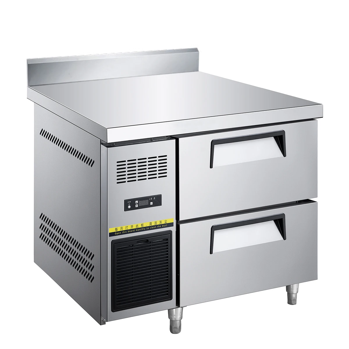

NUELEAD NE-1002 80CM Commercial Air Cooled Equipment 180L Stainless Steel Two Drawers Under Counter Refrigerator