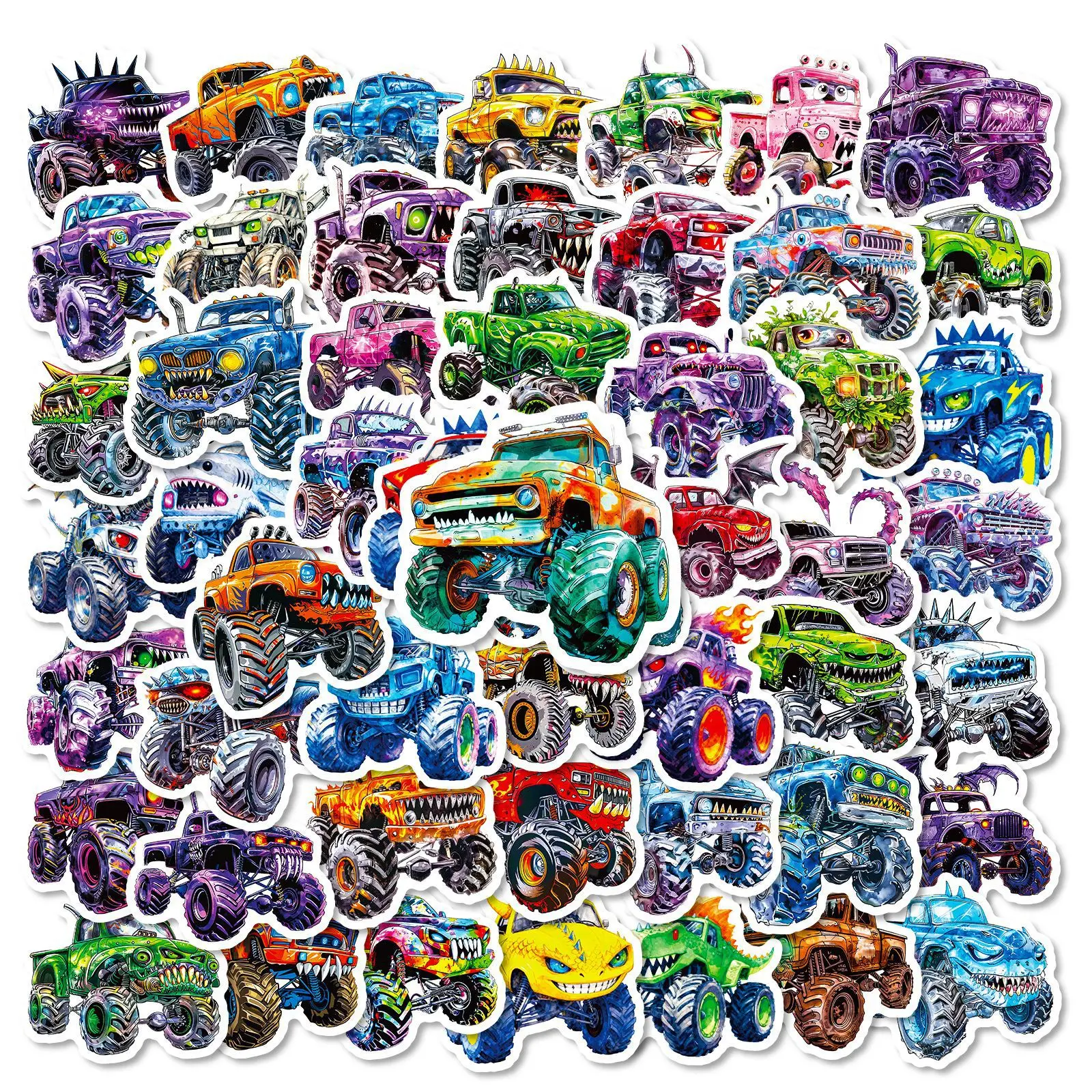 

56 шт., наклейки на автомобиль «Дикий монстр», студенческий ноутбук, скейтборд, шлем, водонепроницаемый DIY, уникальная декоративная художественная наклейка, наклейка