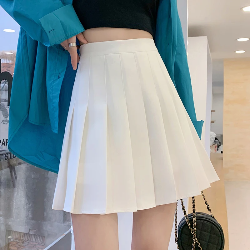 Hoge Taille Plooirok Dames Winter 2025, Nieuwe Bla Anti-Licht Ort Rok Broek Koreaanse Sle Pendelen Pure Kleur