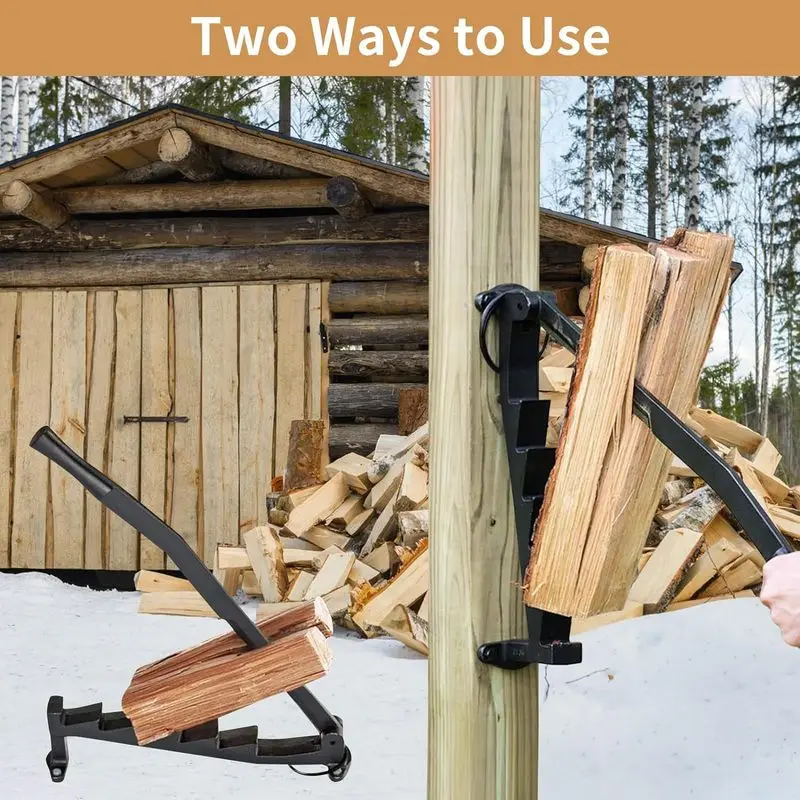 Upgraded Lever‑Type Manual Log Splitter, Wall‑Mounted Firewood Kindling Splitter, Safe Wood‑Splitting Tool for Camping, Backyard