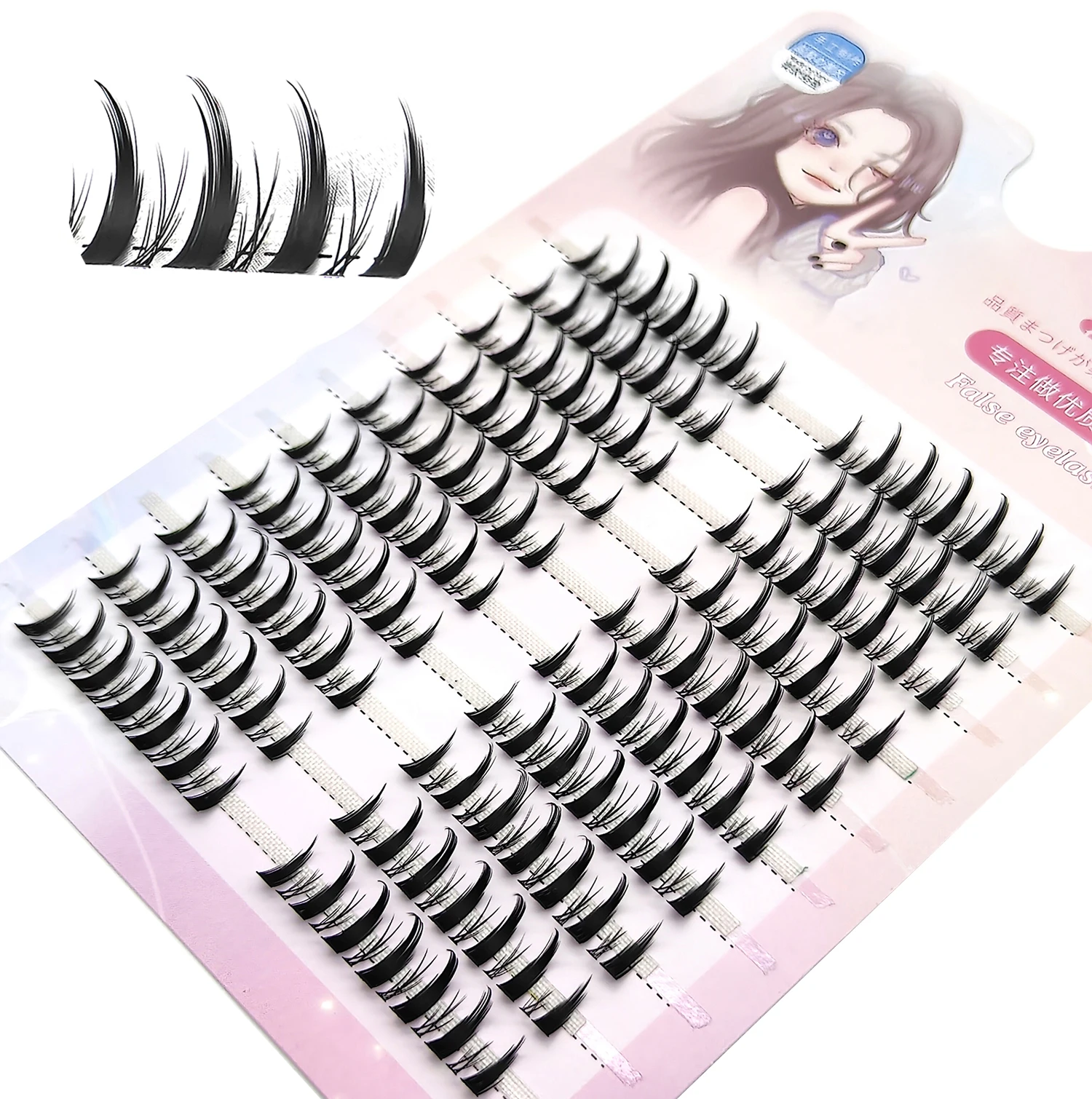 Individual Manga Lashes Natural Look False Eyelash Cluster Segmented Anime Lashes C Curl Thick Mink Lashes Extension Mix Length