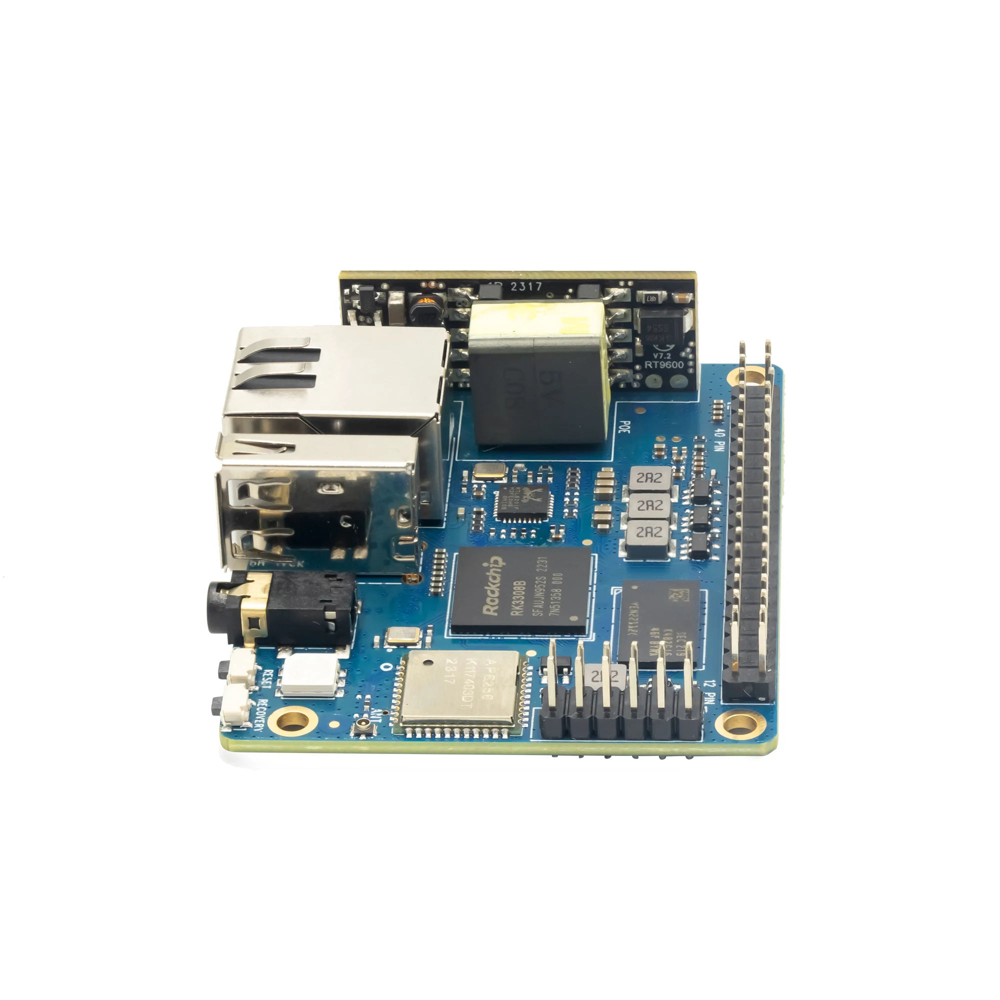 Banana Pi BPI-P2 PRO Rockchip RK3308 64bits Quad-core Arm Cortex-A35 With POE Module 512M DDR3 8G eMMC Support WiFi Bluetooth